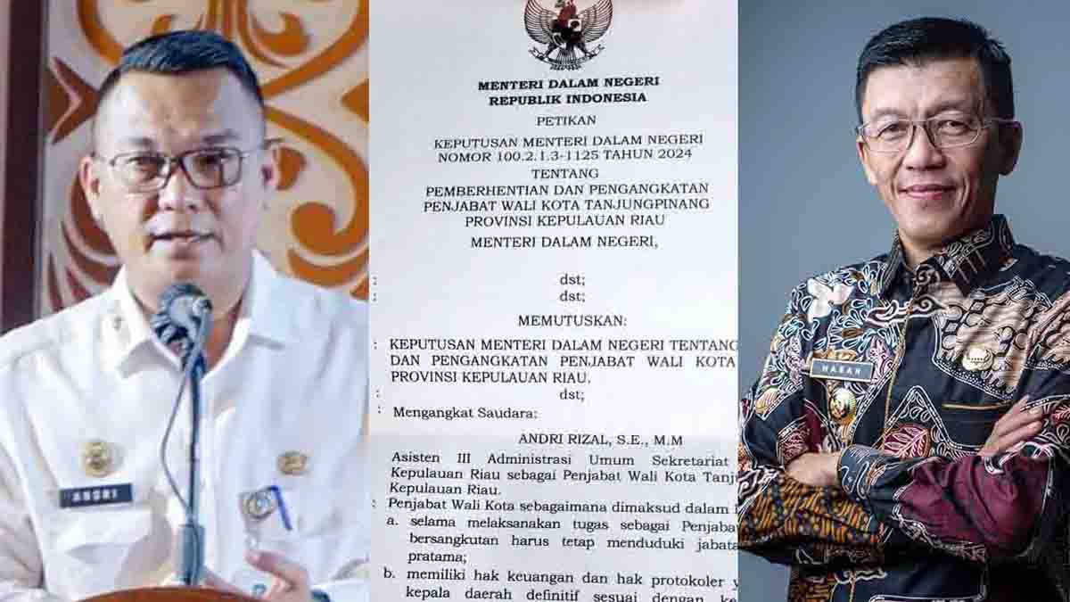 Mendagri Tunjuk Andri Rizal Pj Wali Kota Tanjungpinang Gantikan Hasan