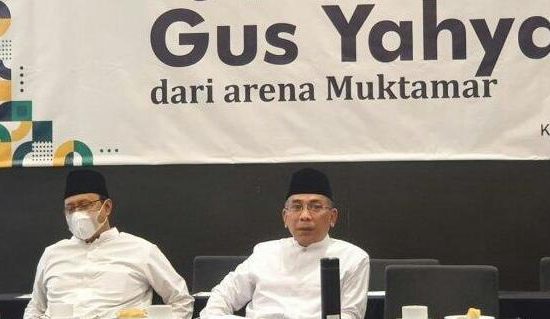 Ngopi Bareng Gus Yahya di arena Muktamar ke-34 NU di Lampung, Selasa (21/12/2021)