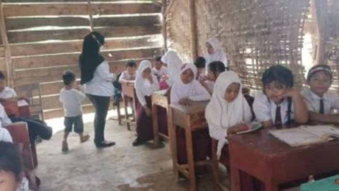 Inilah kondisi SD Negeri Haduyangratu Kecamatan Bungamayang, Lampung Utara, (foto_okezone)