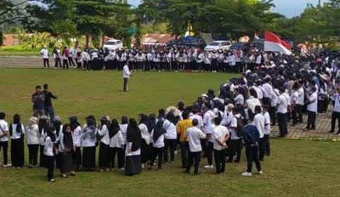 Ratusan honorer di Kabupaten Tanggamus menggelar aksi damai menuntut penambahan kuota untuk P3K, Selasa (21/3/2023)