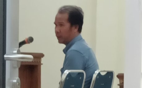 Sahmi salah satu saksi yang dihadirkan JPU di persigangan PN Kotaagung, pada Rabu 18 Oktober 2023 kemarin.