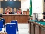 Sidang lanjutan dugaan korupsi bantuan budidaya lebah madu dengan agenda keterangan saksi di PN Tanjungkarang, Senin 23 Oktober 2023.