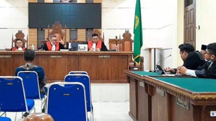 Sidang lanjutan dugaan korupsi bantuan budidaya lebah madu dengan agenda keterangan saksi di PN Tanjungkarang, Senin 23 Oktober 2023.