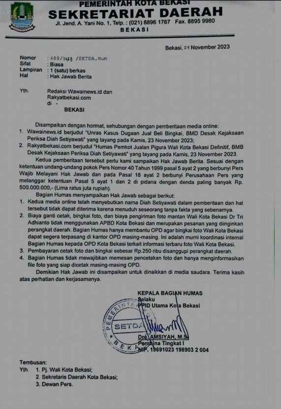 Hak Jawa Humas Pemkot Bekasi