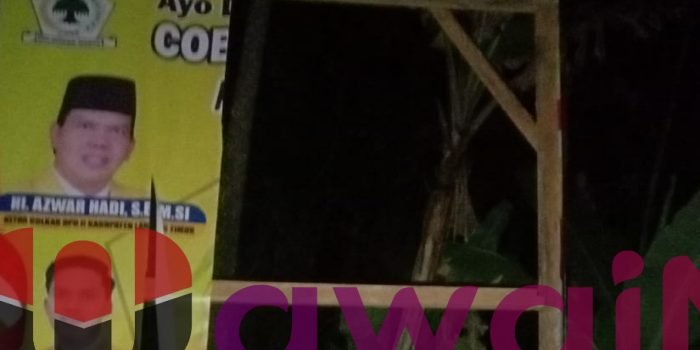 DUH! APK Milik Caleg Golkar di Giri Mulyo Lampung Timur Dipasang Siang, Malam Dirusak OTK