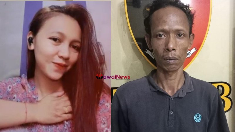 Korban Freni Astriani (foto klose saat masih hidup) dan Pelaku pembunuhan Muslehudin alias Timin