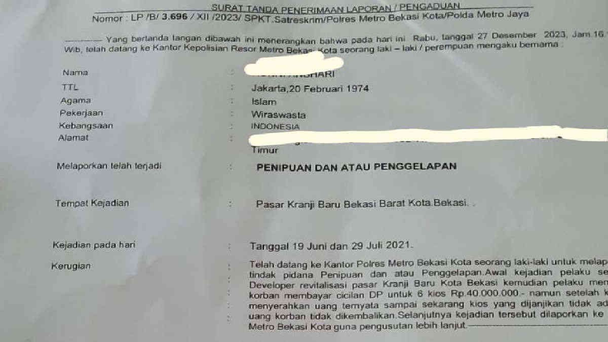 Bukti Laporan Polisi, (foto_sswb)