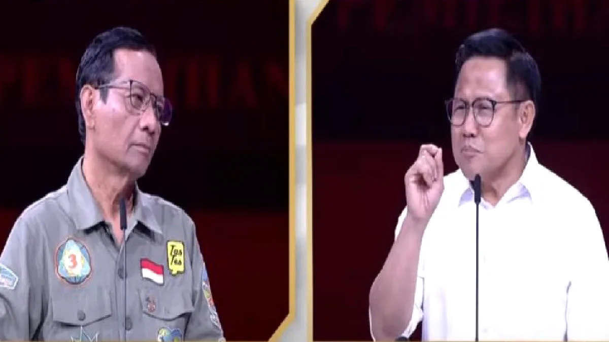 Cawapres Mahfud MD dan Cak Imin kompak soroti kegagalan Food Estate salah satu program andalan negara dalam debat Capres keempat Pilpres 2024, Minggu (21/1/2024) - foto scn