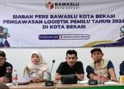 Jelang pencoblos Bawaslu Kota Bekasi gelar konfrensi pers memasuki masa tenang untuk menyampaikan Logistik Pemilu 2024 telah terdistribusi ke seluruh KPPS di wilayah setempat pada Sabtu 10 Februari 2024