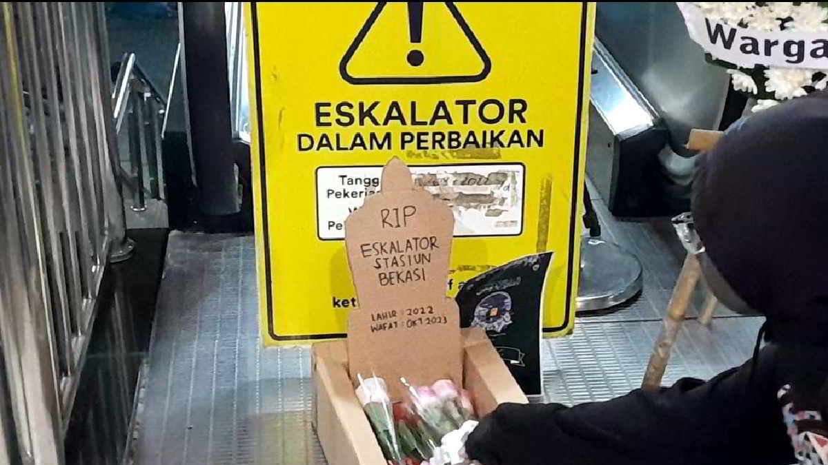 ucapan duka cita 100 hari wafatnya eskalator di stasiun Bekasi viral sampai saat ini belum ada tanggapan resmi, 1 Februari 2024