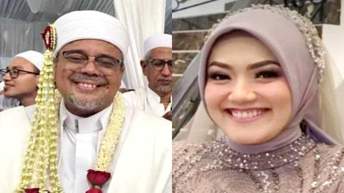 Habib Rizieq Shihab dan Mona Hasinah Alaydrus istri barunya- foto kolase doc Ist