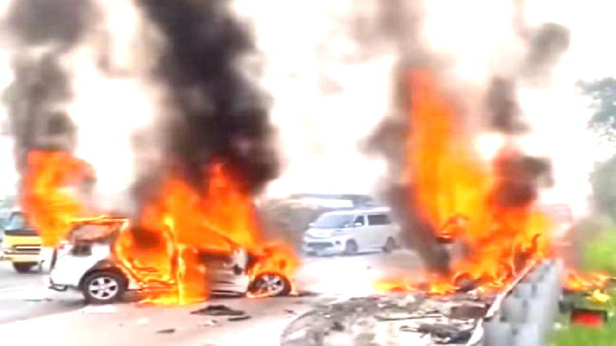 kecelakaan di KM 58 Tol Cikampek