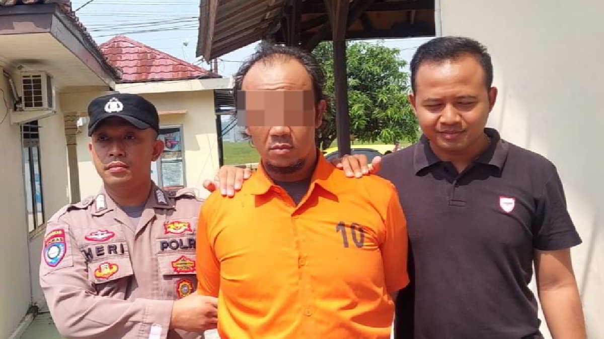 Indra Gondrong pria asal Pekalongan Lamtim, kembali ditangkap Polisi lantaran gelapkan motor teman sendiri di Sukoharjo, Pringsewu, 25 April 2024 - foto doc Ist