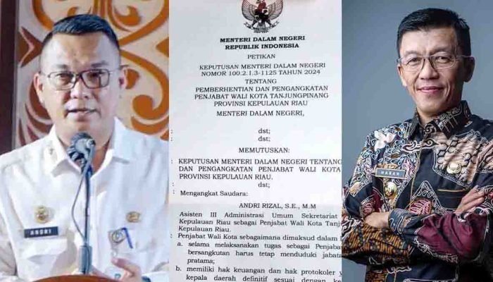 Mendagri Tunjuk Andri Rizal Pj Wali Kota Tanjungpinang Gantikan Hasan ?
