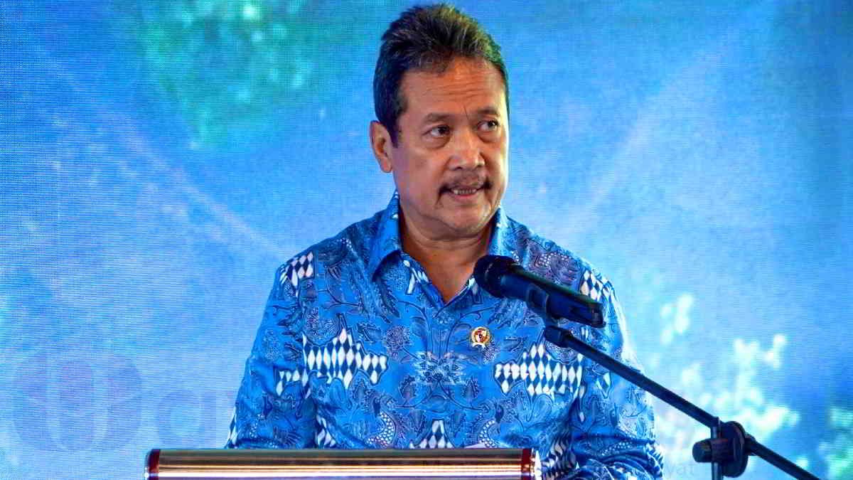 Menteri Kelautan dan Perikanan Sakti Wahyu Trenggono saat Dialog G20 Global Blended Finance Alliance membahas Sustainable Freshwater and Ocean Wealth, yang menerupakan side event World Water Forum (WWF) di Denpasar, Bali, Minggu (19/5/2024).