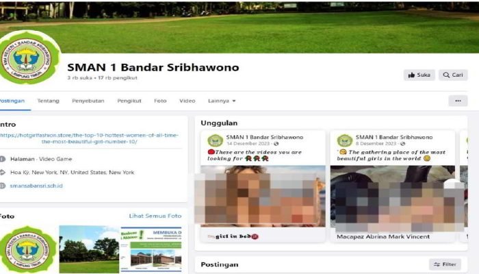 DUH, Konten Pornografi Penuhi Laman Medsos SMAN 1 Sribhawono Lampung Timur