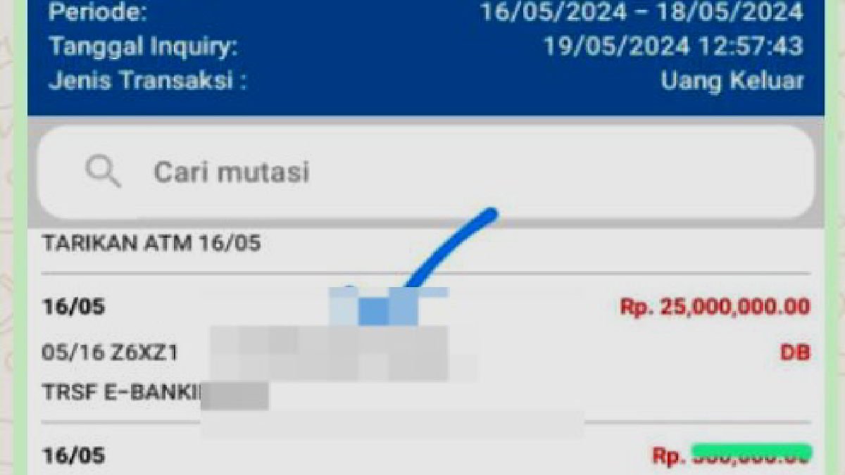 Bukti setoran uang pelicin kepada rekening istri oknum ASN Kasi pada satu kelurahan untuk mendapatkan proyek Renovasi Aula Kelurahan di wilayah Kecamatan Bekasi Timur- foto doc ist
