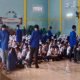 Peserta didik baru SMA Negeri 1 Kotaagung, Tanggamus sedang melaksanakan kegiatan MPLS di aula sekolah setempat, Selasa 16 Juli 2024, (foto_sm).