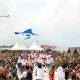 Pantai Kalianda Beach dipadati ribuan pengunjung untuk menyaksikan Festival Layang-Layang, pada Sabtu 7 September 2024