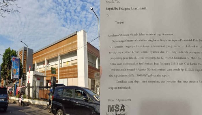 Setelah Toko Emas, Giliran Retribusi Kios Biasa di Pasar Jatiasih Naik Rp13 Ribu