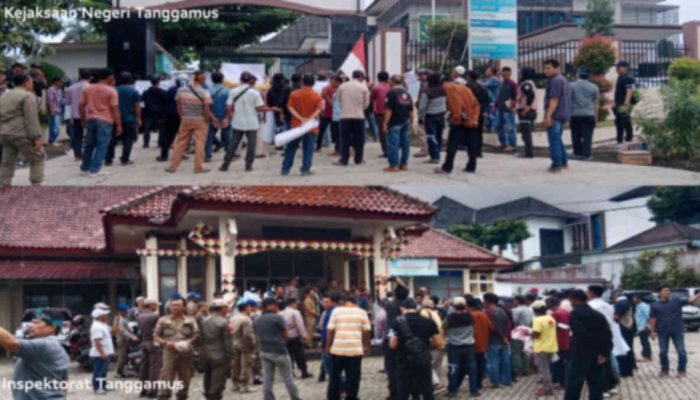 Inspektorat dan Kejari Tanggamus Didemo, Ini Poin Tuntutan Aksi