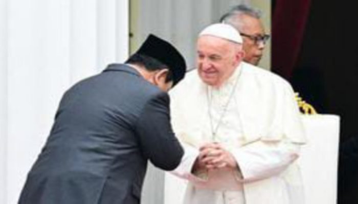 Prabowo Terima Kunjungan Pemimpin Gereja Katolik Dunia Paus Fransiskus di Istana Merdeka