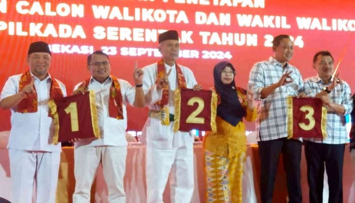 Pilkada Kota Bekasi, Ini Nomor Urut Tiga Paslon Hasil Undian