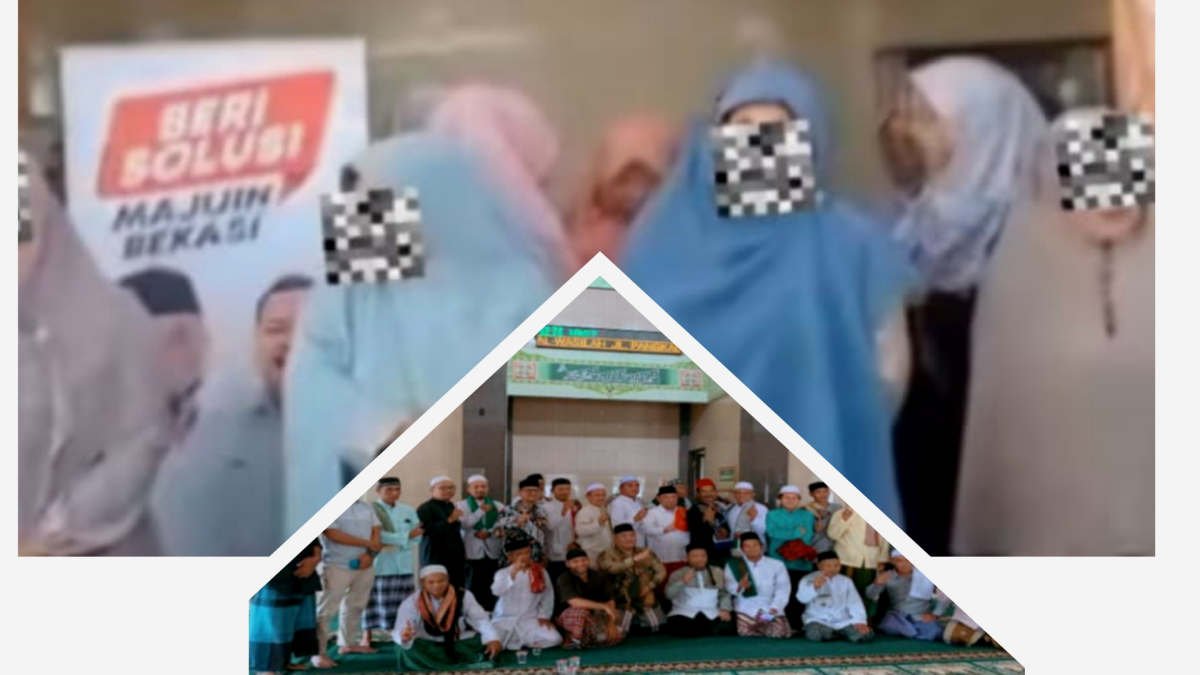 Foto Kolase dugaan kampanye di Masjid Calo Wali Kota Bekasi Herkos