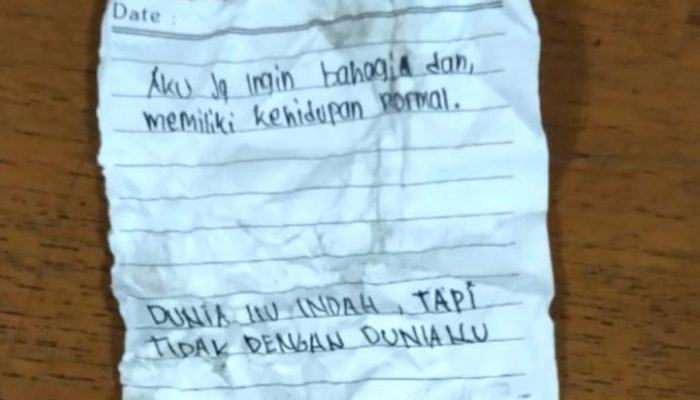 Bikin Haru, Inilah Pesan Singkat di Secarik Kertas Diduga Dituliskan Pelajar yang Loncat dari Gedung MM Bekasi