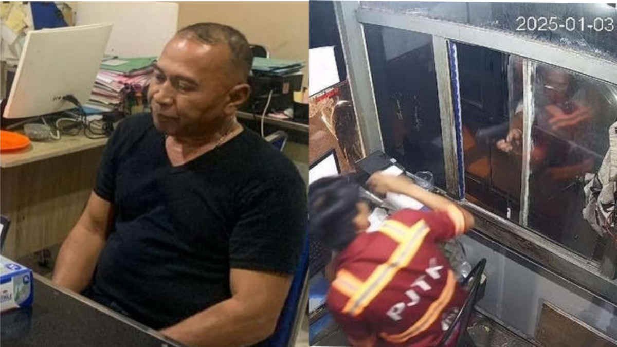 Tampang PNS KSOP Bakauheni yang menodongkan Airsoftgun saat ditagih Rp41 ribu petugas parkir PT ASDP, pada 3 Januari 2024