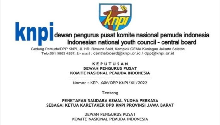 Adelia Terpilih Ketua KNPI Kota Bekasi, Beredar SK Penetapan Kemal Caretaker Jabar?