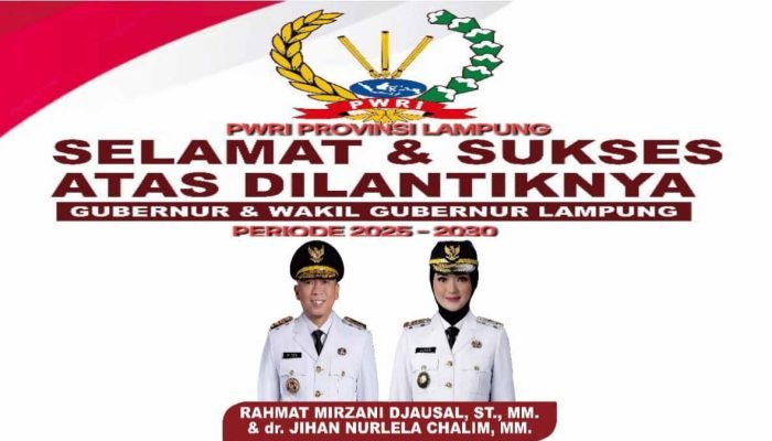 Rahmat Mirzani Djausal dan Jihan Nurlela Resmi Dilantik, PWRI Lampung Dukung Penuh Kepemimpinan Baru