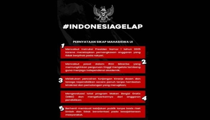 Tagar #IndonesiaGelap Trending, Inilah Pernyataan Sikap BEM UI