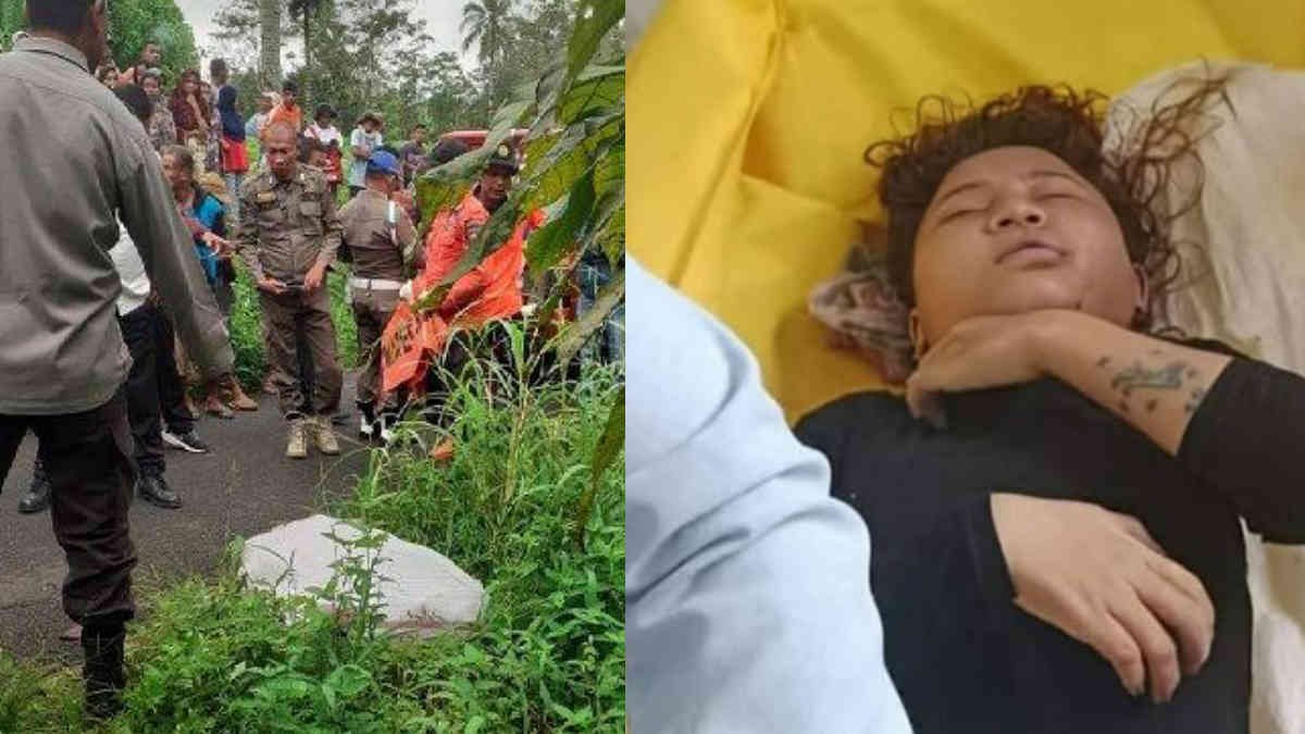 Foto penemuan sesosok jasad perempuan yang terbungkus dalam karung putih pada Rabu 19 Februari 2025 sekitar pukul 09.00 WIB, (foto_kolase)