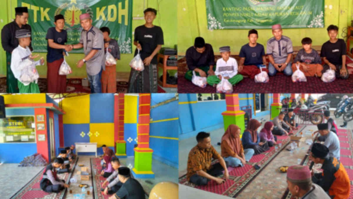 Foto: Kegiatan Jumat berkah bagi paket makanan di Ponpes Nurul Falah dan pengajian, (foto_kolase)