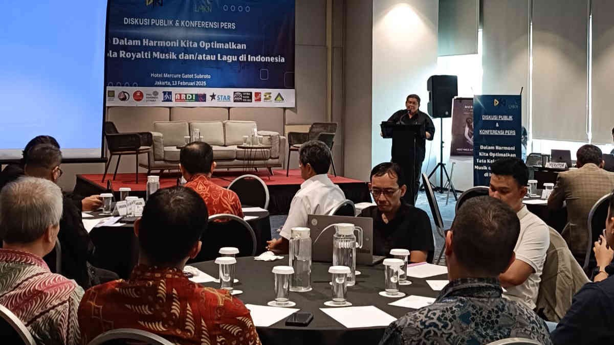 LMKN gelar diskusi publik dan konfrensi pers bertemakan "Dalam Harmoni Kita Optimalkan Tata Kelola Royalti dan Musik dan/atau Lagu di Indonesia", Kamis 13 Februari 2025 - foto doc ist.
