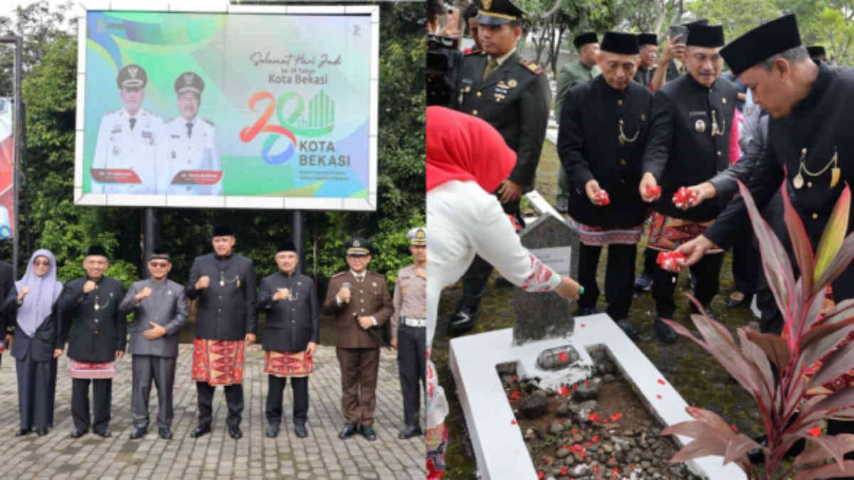 Rangkaian HUT Kota Bekasi ke-28 diperingati dengan sederhana penuh khidmat pada Senin 10 Maret 2025 - foto kolase