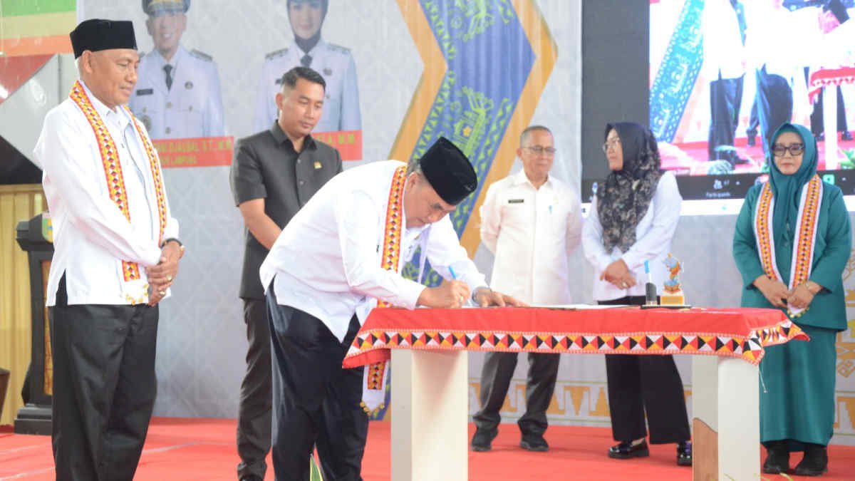 Foto: Bupati Tanggamus Moh Saleh Asnawi saat mengikuti Musrenbang 2026 di GOR Mini Kota Agung, Rabu 19 Maret 2025, _ foto/dn.