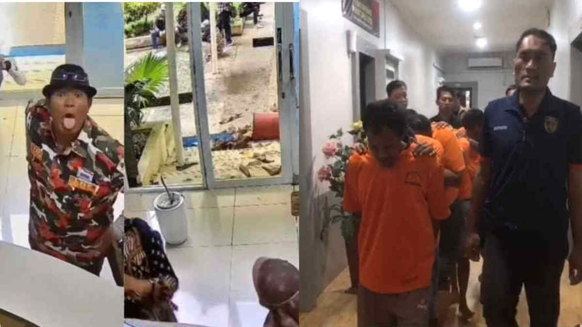 Bikin onar di kantor Dinkes Kabupaten Bekasi lima anggota Laskar Merah Putih ditangkap polisi dan dijadikan tersangka, Sabtu 22 Maret 2025 - foto kolase doc