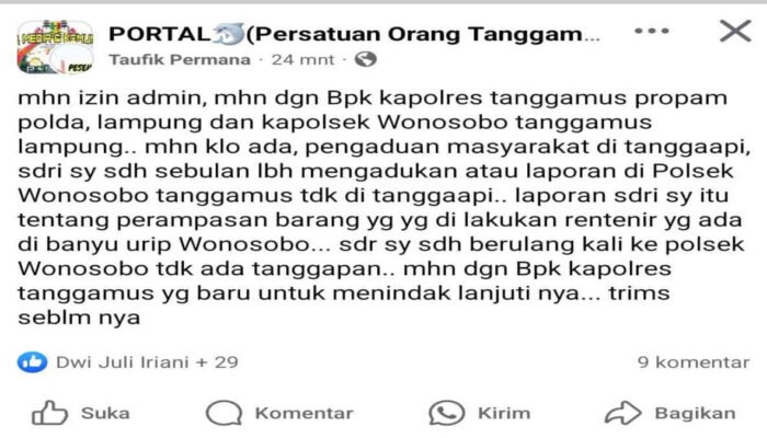 Unggahan FB Bikin Gaduh di Tanggamus, Diduga Pemilik Akun di Penjara?