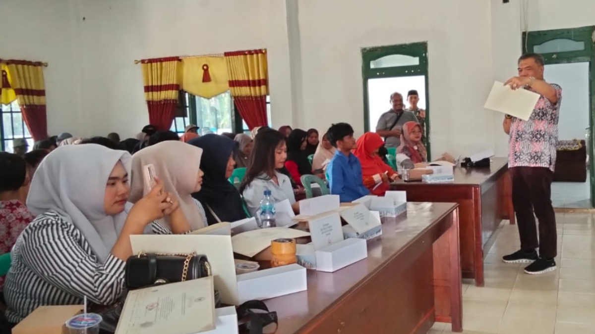 Junaidi Auly Sosialisasi 4 pilar di Desa Bauh Gunung Sari, Sekampung Udik, Lampung Timur, Kamis 10 April 2025 - foto Onyenk