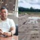 Kades Sumberrejo Jeni Aditia (Kiri) kanan penampakan lokasi galian pasir liar yang diklaimnya untuk sawah di desa Sidorahayu - foto diambil dari FB Jeni dan doc ist