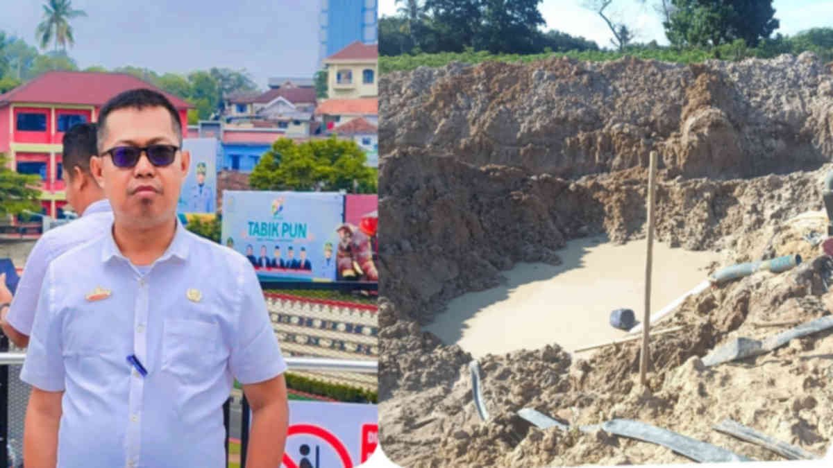 Foto Kades Sumberrejo dan aktivitas tambang pasir liar di Desa Sidorahayu yang diklaimnya untuk sawah - foto doc ist