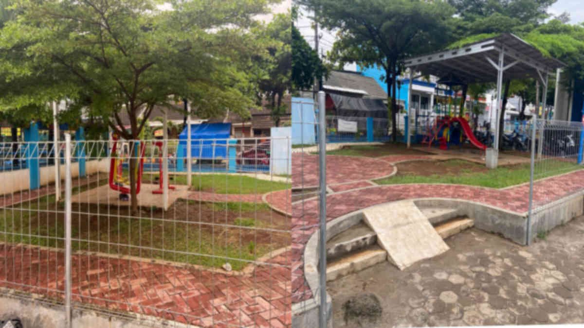 Penampakan Taman Tirta di Komplek PAM Jatikramat, Jatiasih Kota Bekasi yang habiskan dana Rp147 juta dari APBD Kota Bekasi 2024 - foto doc ist