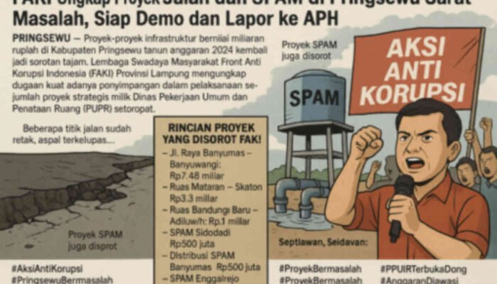 Dugaan Penyimpangan Dalam Pelaksanaan Proyek Infrastruktur di Pringsewu, FAKI Siap Demo dan Lapor ke APH!