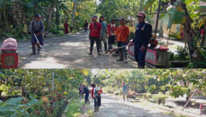 Semangat Lingkungan! Sekdes Burgandi Pimpin Aksi Bersih-Bersih di Pekon Tanjung Agung