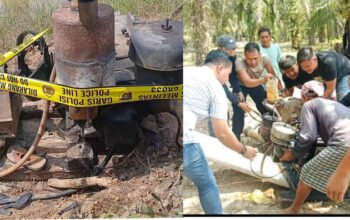Polisi Ciduk Penambang Pasir Liar di Desa Sriminosari, Lampung Timur