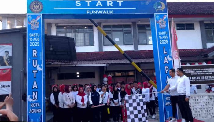 Semarak Jalan Sehat HUT RI ke-80, Lapas dan Rutan Kota Agung Gandeng BNN Tanggamus
