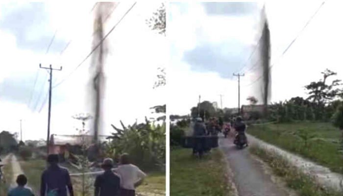 Heboh, Semburan Lumpur dan Gas Buat Heboh Warga Tulang Bawang