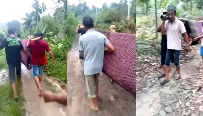 Potret Ironis dari Pedalaman Tanggamus, Warga Gotong Jenazah dengan Sarung untuk Menuju Rumah Sakit